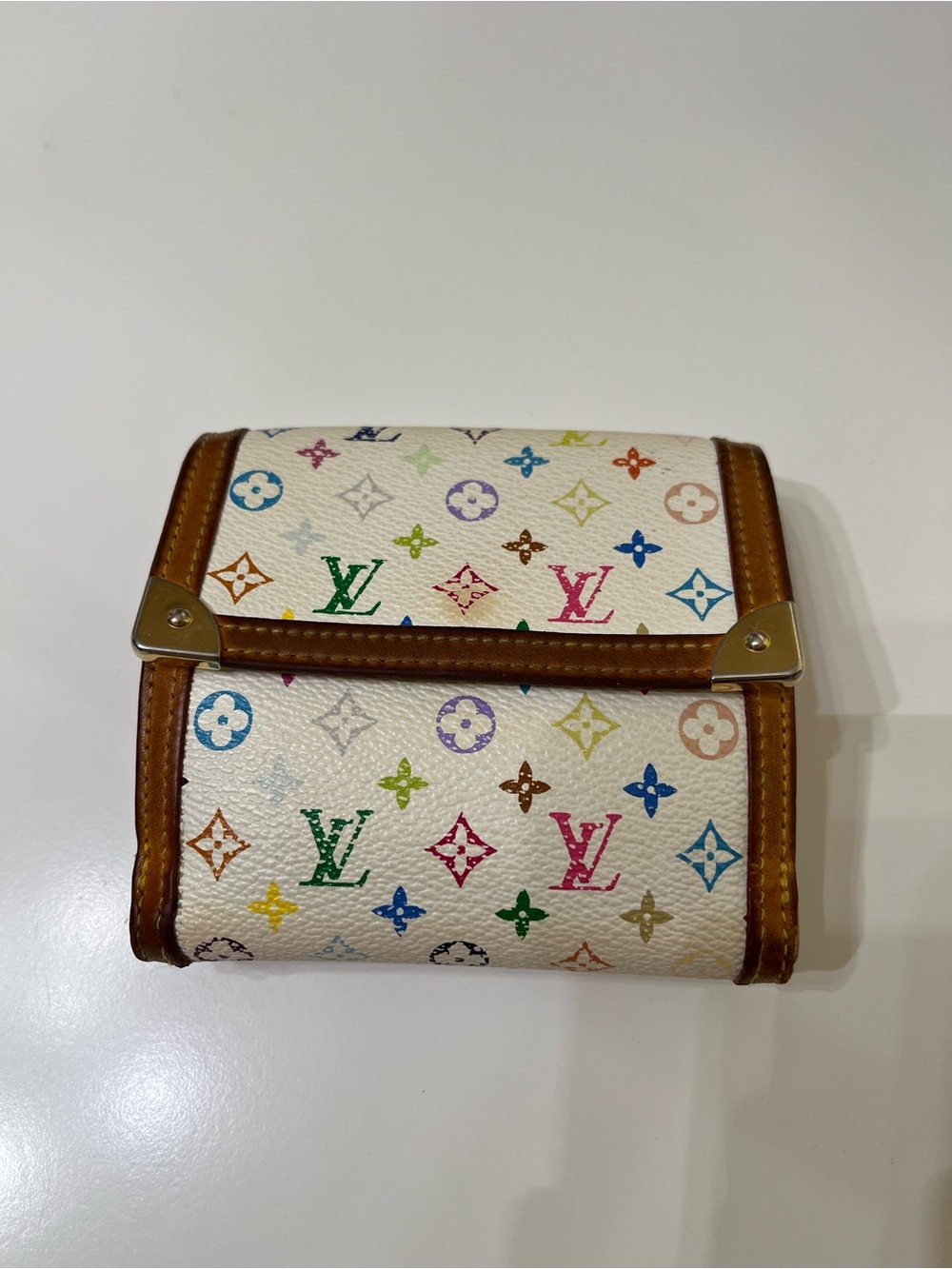Vintage Monogram Louis Vuitton Portefeuille Elise Multicolor Wallet Trifold